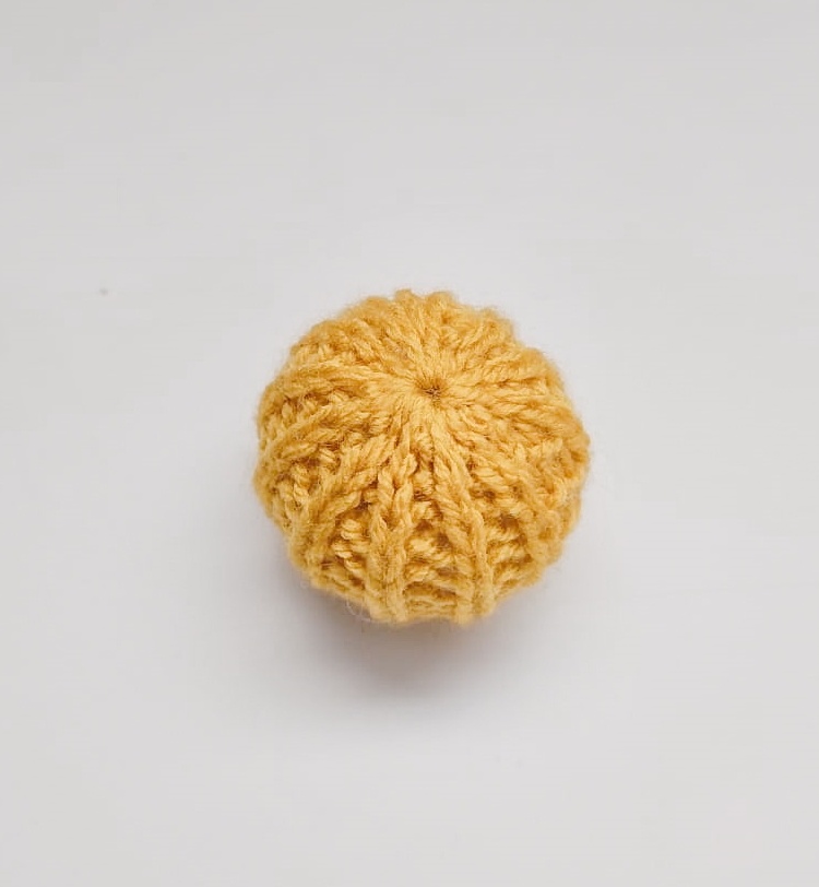 The Tiny Dollhouse SA miniature mustard pouffe