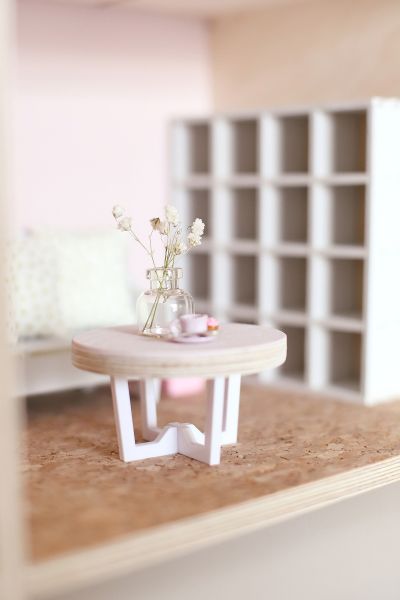Minimalist dollhouse industrial style coffee table