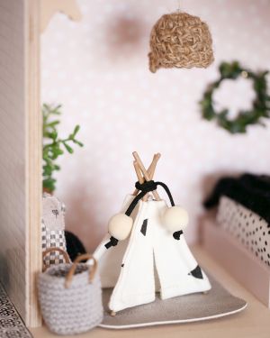 Scandinavian style Dollhouse Miniature Teepee