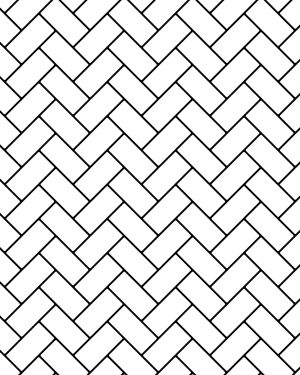 Monochrome Herringbone subway Dollhouse Wallpaper Tiles