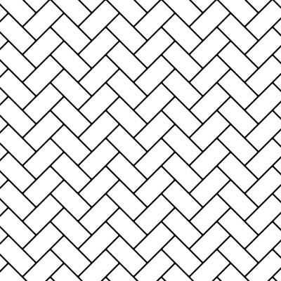 Monochrome Herringbone subway Dollhouse Wallpaper Tiles