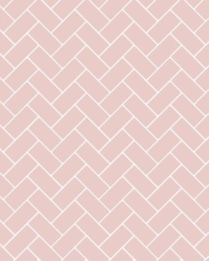 Pink and white Herringbone subway Dollhouse Wallpaper Tiles