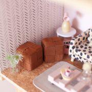 Miniature Dollhouse modern boho ottoman