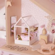 Scale 1:12 miniature dollhouse house bed with bedding by The Tiny Dollhouse SA