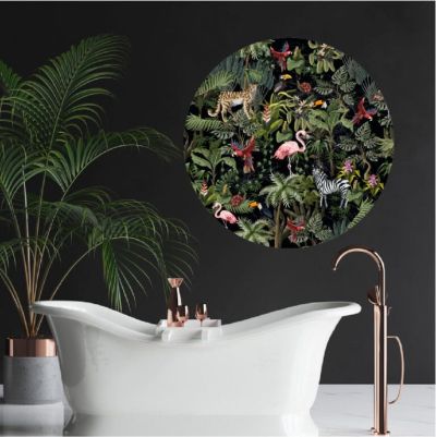 Dark Jungle Wall art circle for dollhouse