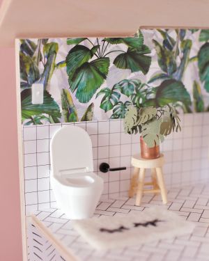 Modern boho tropical leaves wallpaper