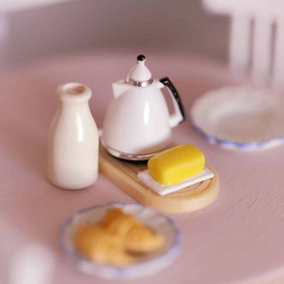 Miniature butter on butter dish