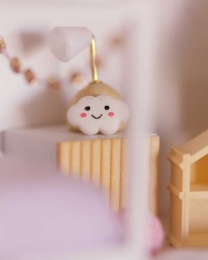 Mini dollhouse cloudy side lamp or wall hanging