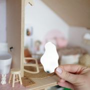 Miniature dollhouse pebble mirror