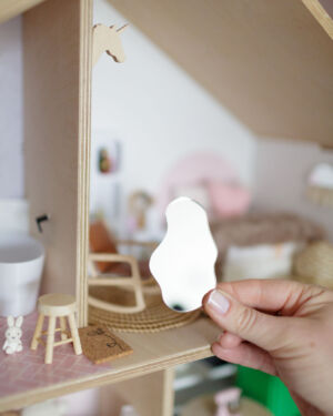 Dollhouse miniature pebble mirrors