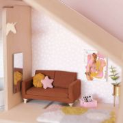 Miniature dollhouse sofa suitable for sylvanian sized doll by The Tiny Dollhouse SA