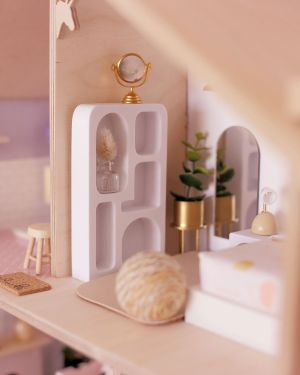 Miniature boho display dollhouse furniture shelf