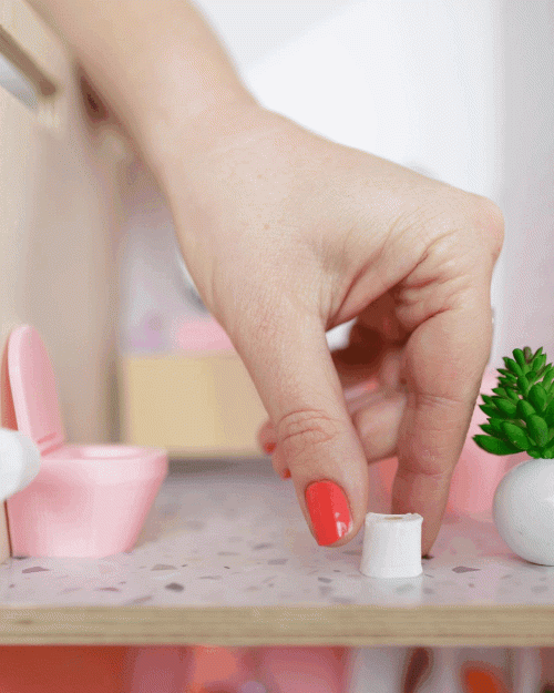 Dollhouse miniature toilet paper rolls (set of 2)