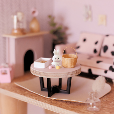 Miniature dollhouse bunny